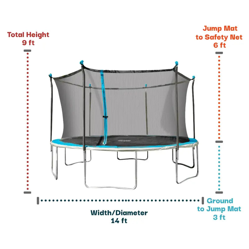 Bounce Pro 14-Foot Trampoline with Flash Lite Zone  LED-Illuminated Jumping Surface & Safety Enclosure