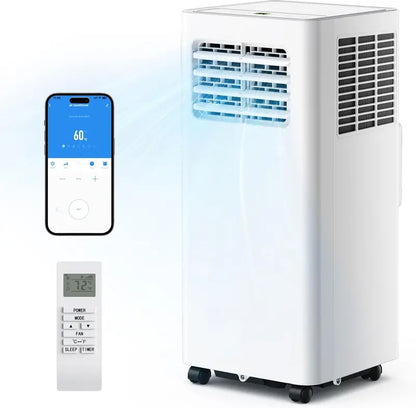 EUHOMY 10,000 BTU 4-in-1 Portable Air Conditioner  Cools Up to 450 Sq. Ft. with LED Remote & 24-Hour Timer