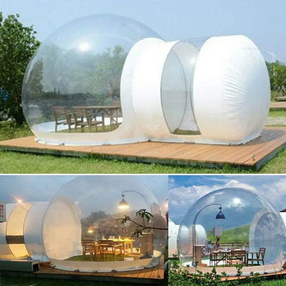 CNCEST Bubble Tent House Dome Outdoor Inflatable Bubble Tent Luxurious Single Tunnel Transparent Bubble Greenhouse Camping Tent with Blower 3 x 5m