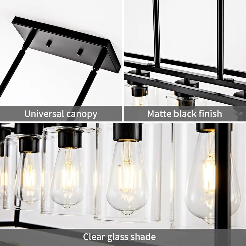 Rustic-Modern Matte Black Pendant Chandelier for Contemporary Spaces