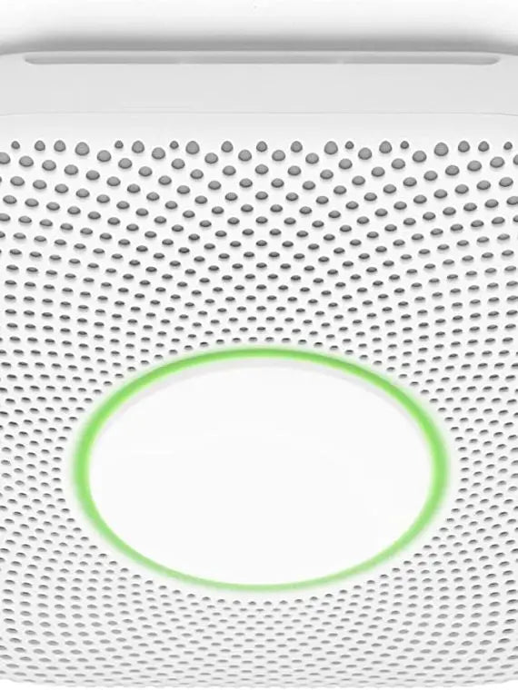 Nest Protect Battery-Powered Smoke and CO Alarm  Smart Detection, Voice Alerts, and Sleek White Design