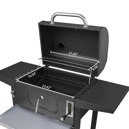 24-Inch Charcoal Grill with Protective Cover  Compact Outdoor Cooking Solution for Patios and Backyards