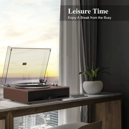 1 by ONE Belt-Drive Turntable  High-Fidelity Vinyl Player with Built-in Stereo Speakers