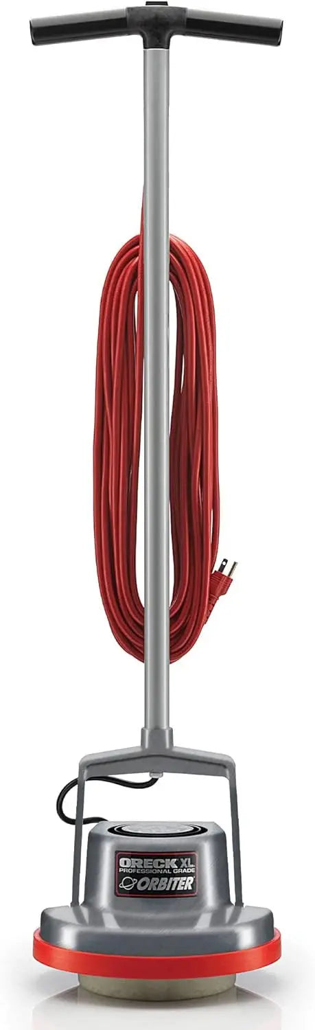 Oreck ORB550MC Commercial Orbital Hard Floor Cleaner  Random-Drive, Wide-Path, 50-Foot Cord, Gray/Red