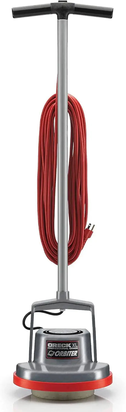 Oreck ORB550MC Commercial Orbital Hard Floor Cleaner  Random-Drive, Wide-Path, 50-Foot Cord, Gray/Red
