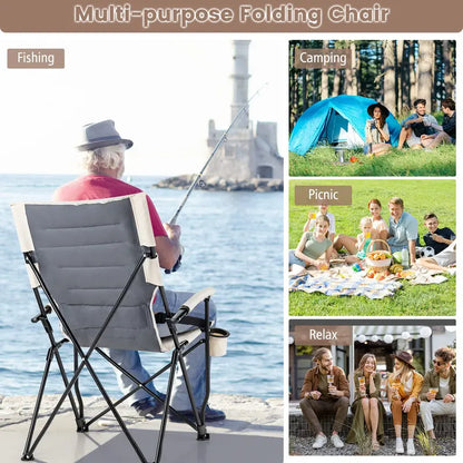 Ergonomic Portable Camping Chair with Lumbar Support  Ideal for Beach, Hiking & Picnics
