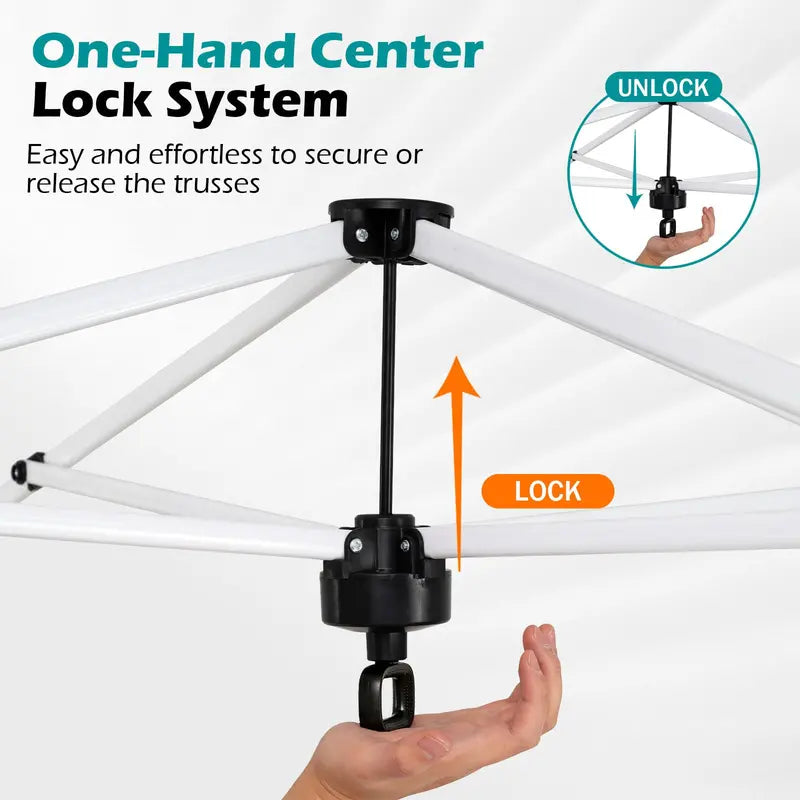 10×10-Foot Pop-Up Canopy Tent with One-Touch Setup, Sandbags & Convenient Roller Bag