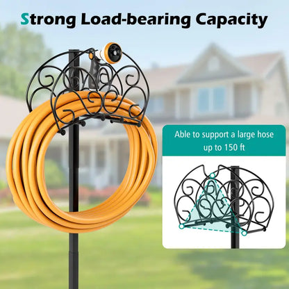 Detachable Metal Garden Hose Holder with Triple Anchor Points