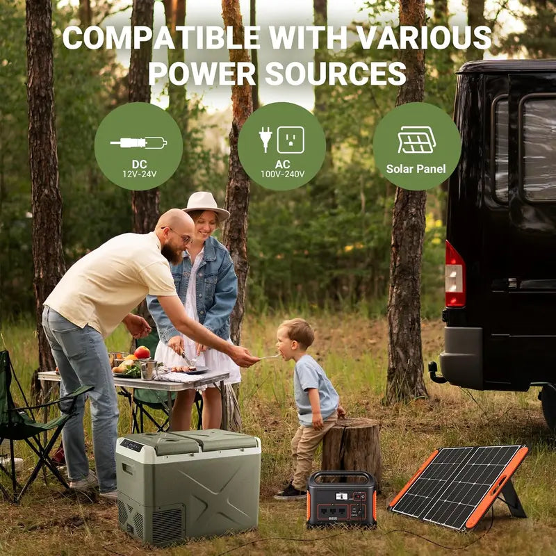 BODEGACOOLER Dual-Zone Car Refrigerator  12V/24V Portable Fridge for Camping, Travel, RVs, and Home Use