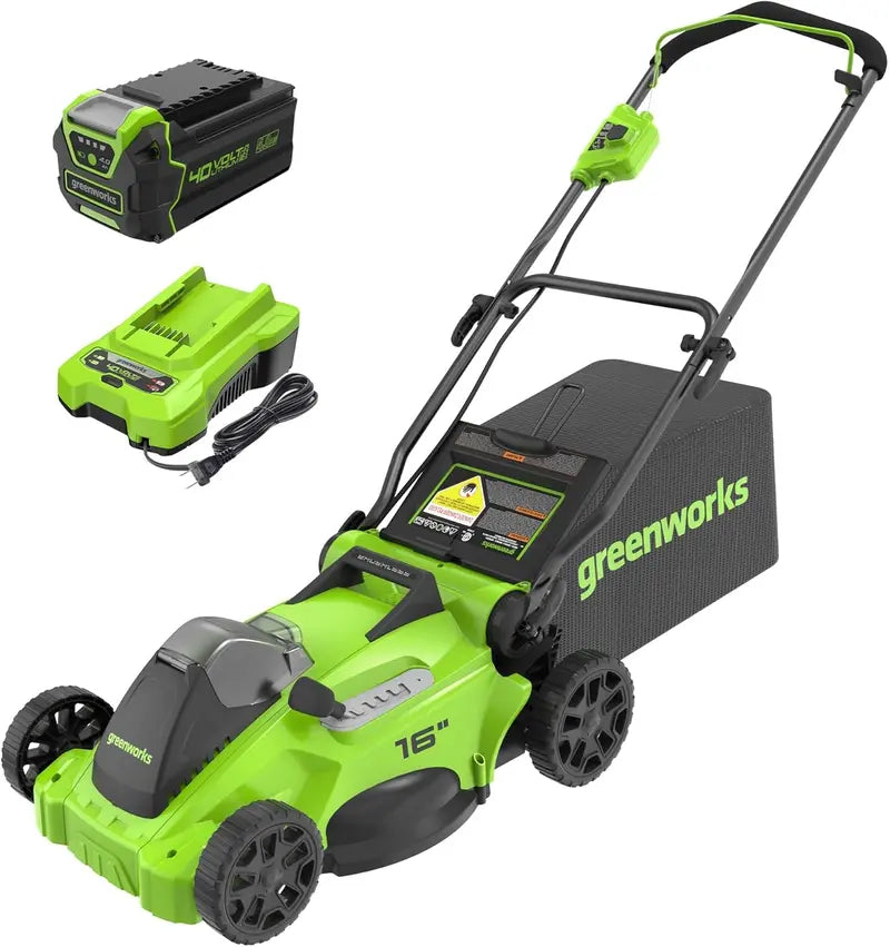 Greenworks 40V 16″ Brushless Cordless Mower + Blower + Trimmer Kit