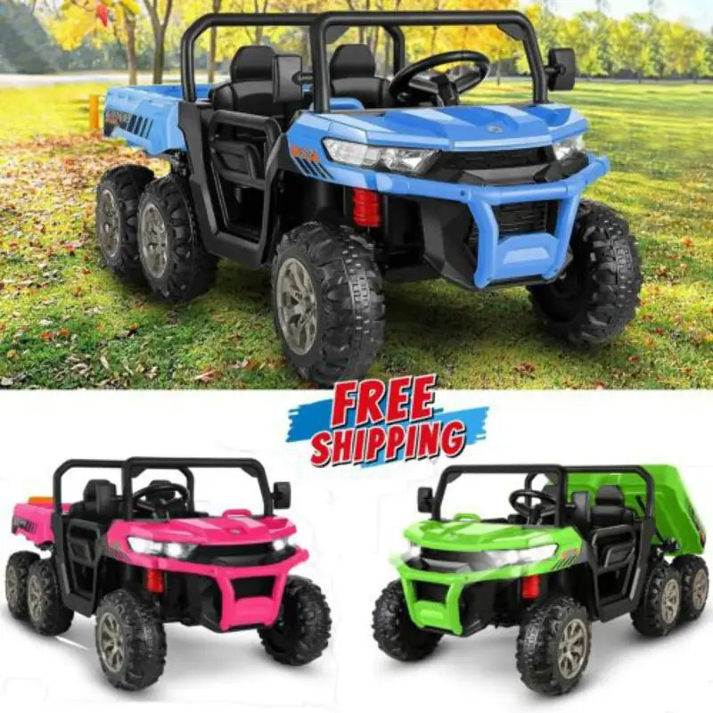 24V 6-Wheel UTV Ride-On Toy  4WD Power with Functional Dump Bed