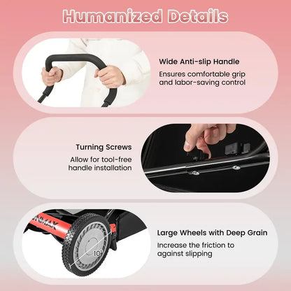 16-Inch Manual Push Reel Lawn Mower  Eco-Friendly Yard Cutting Tool