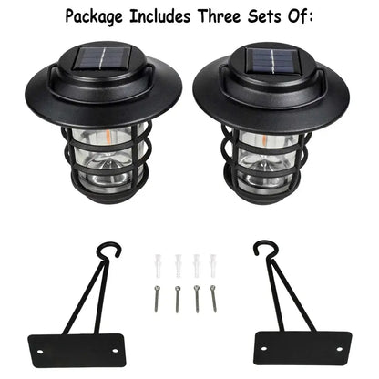 Home Zone Security Solar-Powered Glass Wall Lantern  Wire-Free Outdoor Decorative Light