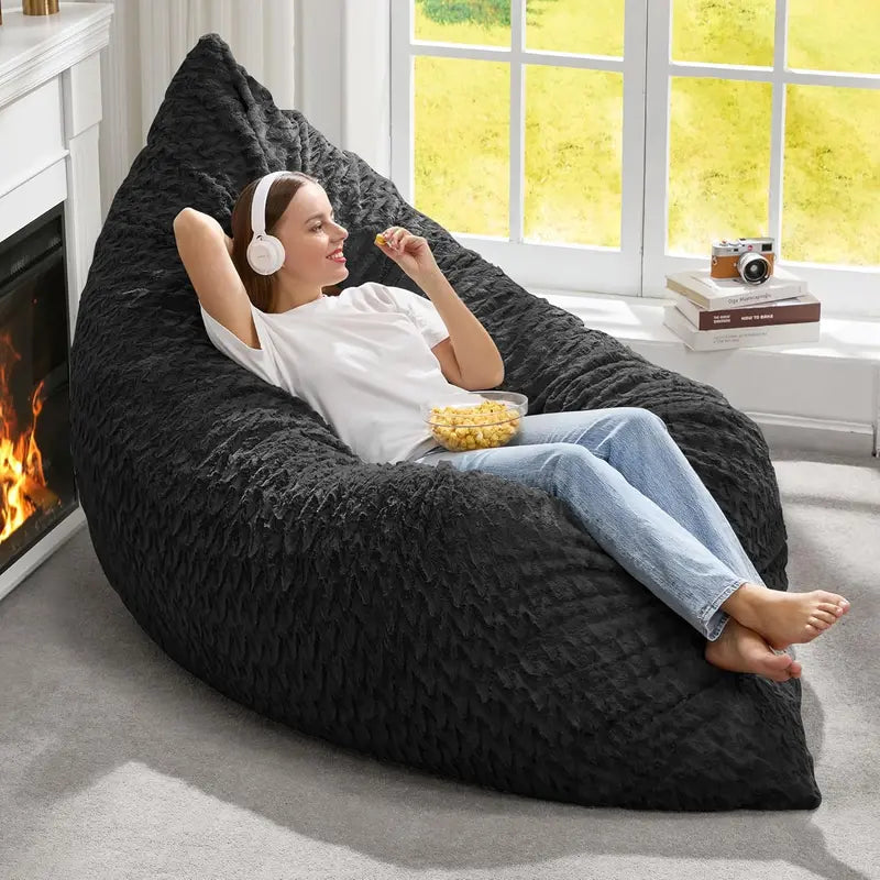 Hobestluk 3-in-1 Convertible Bean Bag  Floor Cushion, Lounger, or Seating Sofa