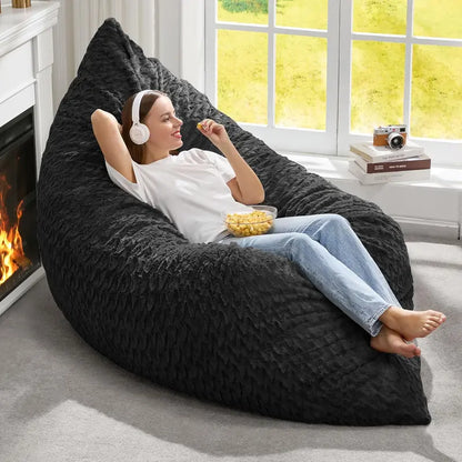 Hobestluk 3-in-1 Convertible Bean Bag  Floor Cushion, Lounger, or Seating Sofa