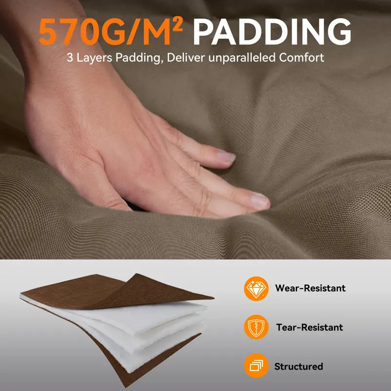 Low-Profile Double Camping Loveseat  High-Back Support, 800 lb Rating, Cup Holders & Carry Bag