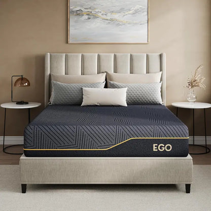 MLILY EGOHOME Queen 14″ Copper Gel Memory Foam Mattress  Therapeutic Support, Made in USA
