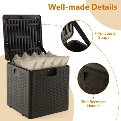 Weatherproof Resin Outdoor Storage Box  31/73/100 Gallon Locking Patio Chest