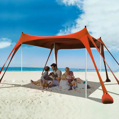 10′ x 10′ Heavy-Duty Beach Tent with UPF 50+ Sun Protection  Portable Sand Anchor Canopy Shelter