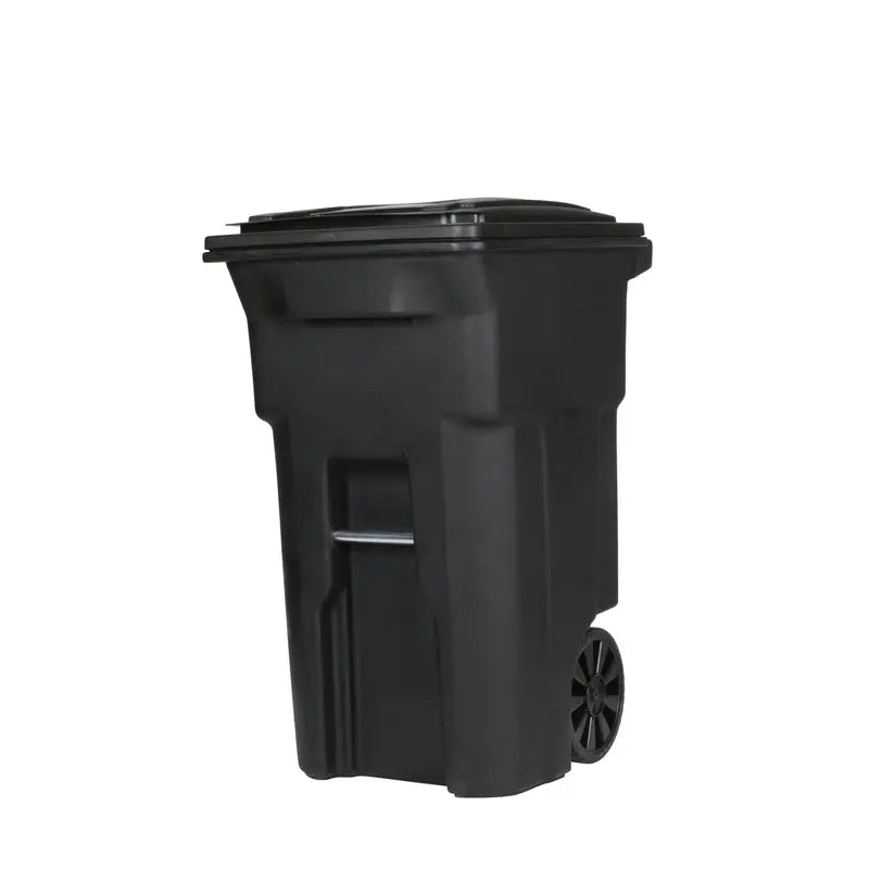 Toter 64-Gallon Outdoor Garbage Can  Black Polyethylene, Lid & Wheels Included