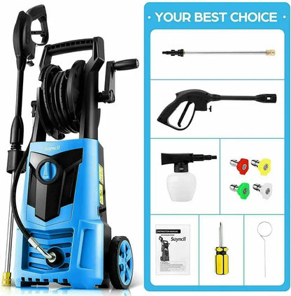 Suyncll 3000 PSI Electric Pressure Washer  2.4 GPM High-Performance Cleaning System