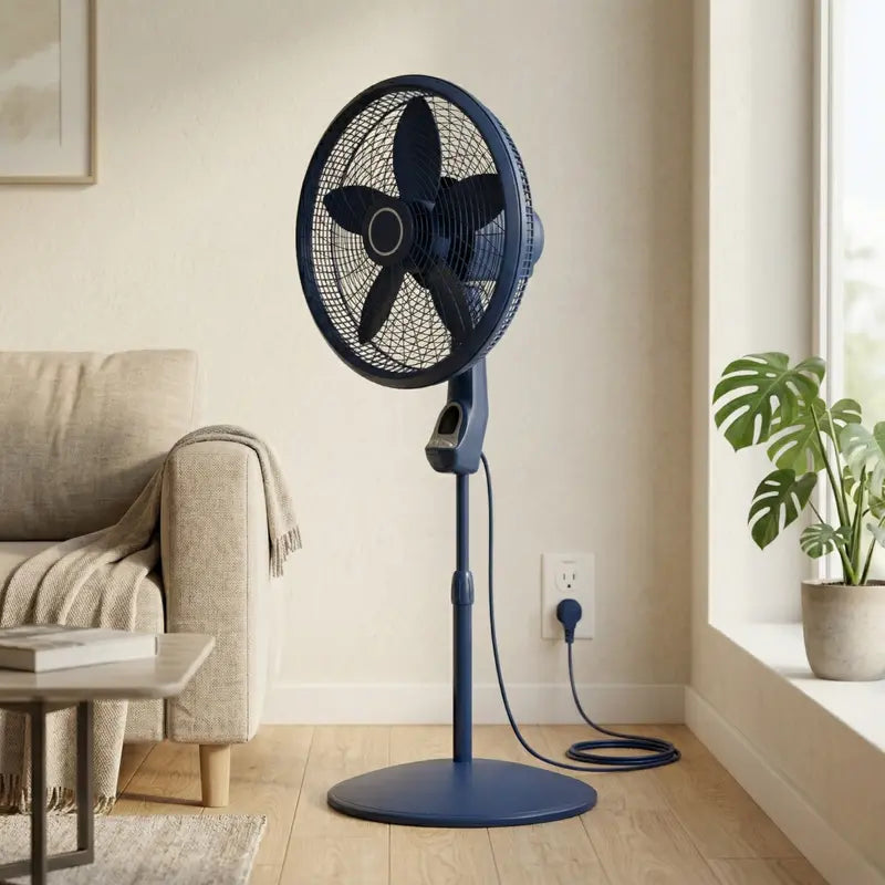 Remote-Controlled Oscillating Pedestal Fan with 3 Speeds &amp; Sleep Timer Function