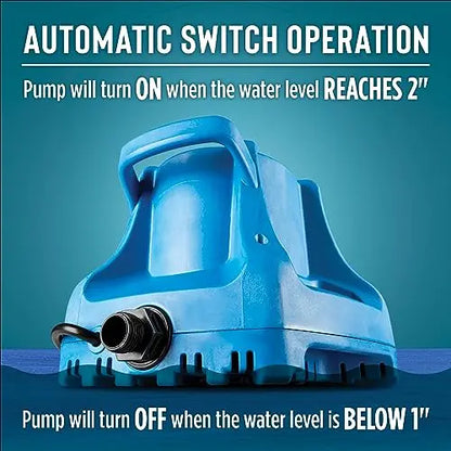 Little Giant 115-Volt, 1/3 HP, 1745 GPH, Automatic, Submersible, Swimming Pool Cover Pump