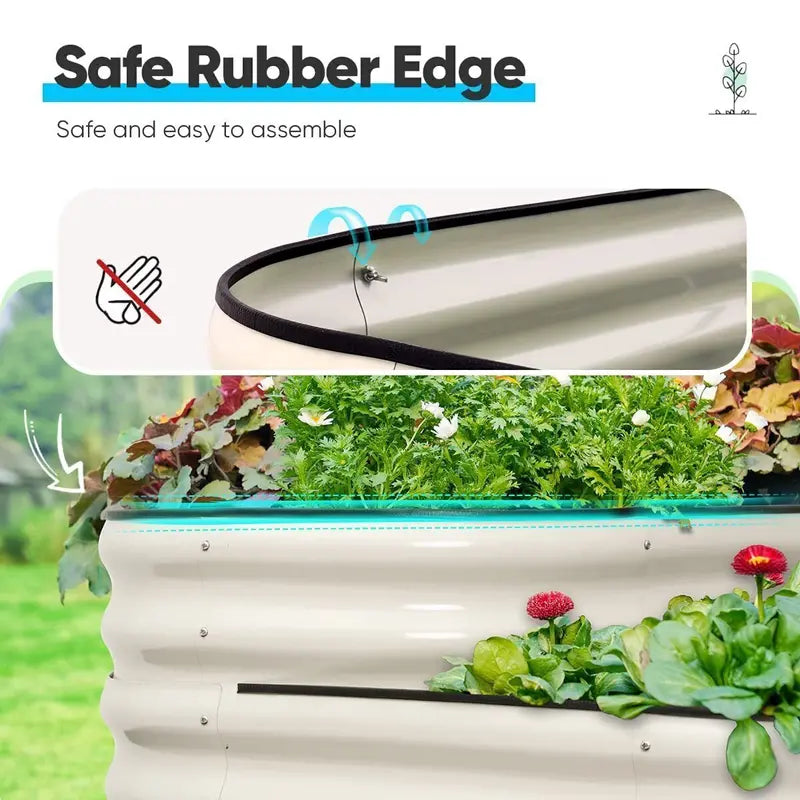 Galvanized 3-Tier Raised Garden Bed Kit  Durable Metal Planter, 43 Inches