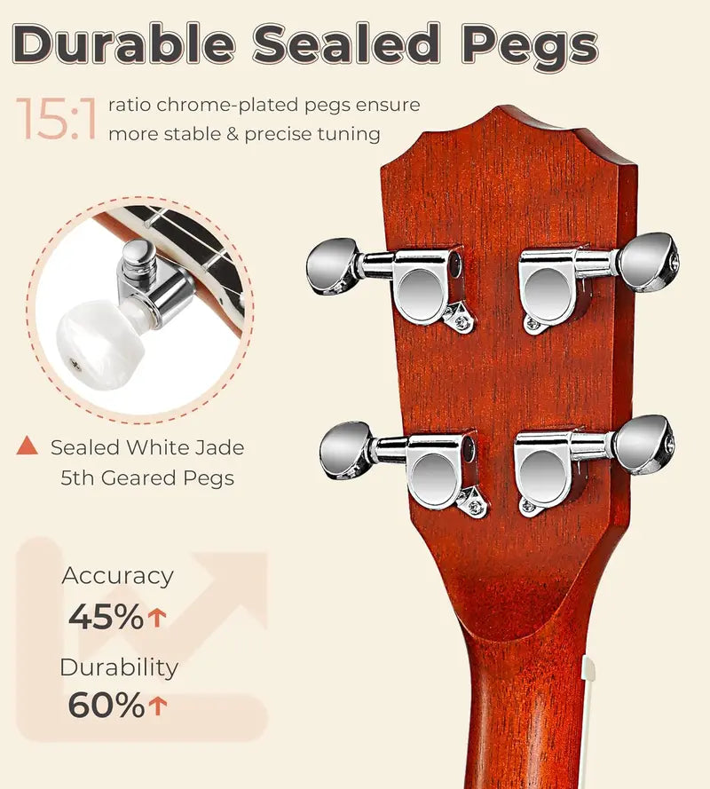 26-Inch Mini Travel Banjo for Beginners  Open-Back or Solid Closed-Back with Remo Head & Starter Kit Including Carry Bag