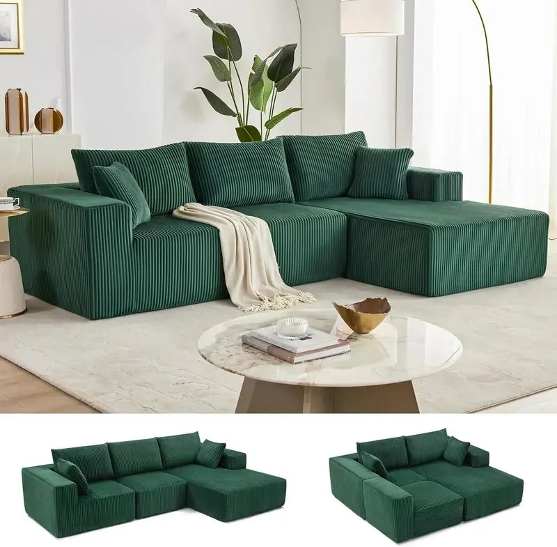 Cloud-Style Modular Sofa — 108-Inch Configurable Sectional with Deep Seating & Power-Reclining Options