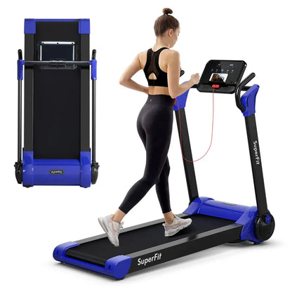 Electric Folding Treadmill  2.25HP Superfit Model with Bright LED Display and Space-Saving Design