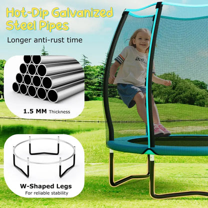 55-Inch ASTM-Certified Kids’ Trampoline — Enclosed Mini Bouncer for Toddlers & Preschoolers