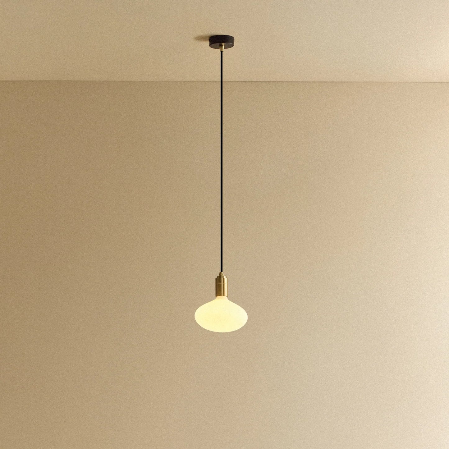 Oval Dim-to-Warm Pendant Light in Brass