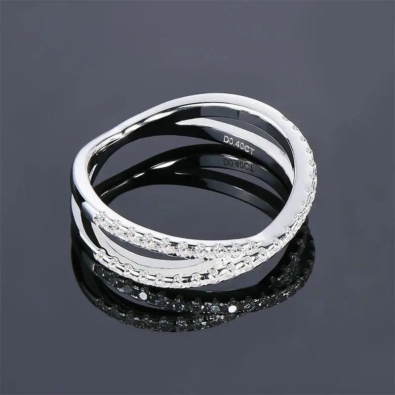 Eternity Cross-Over Band Ring in Premium Metal