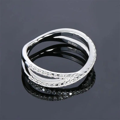 Eternity Cross-Over Band Ring in Premium Metal