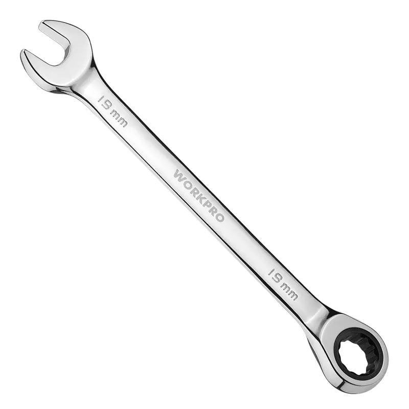 WORKPRO Multi-Size Ratcheting Wrench Set  SAE & Metric, Chrome Vanadium Construction
