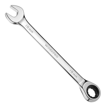 WORKPRO Multi-Size Ratcheting Wrench Set  SAE & Metric, Chrome Vanadium Construction