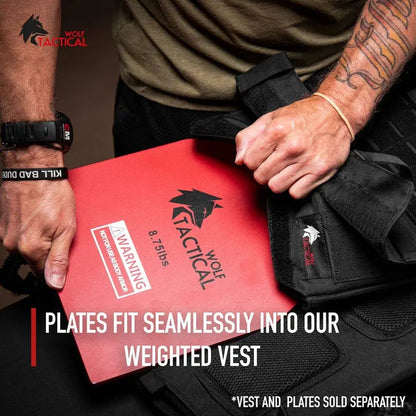 WOLF TACTICAL 8.75LB Steel Weight Vest Plates  Pair for Enhanced Workouts