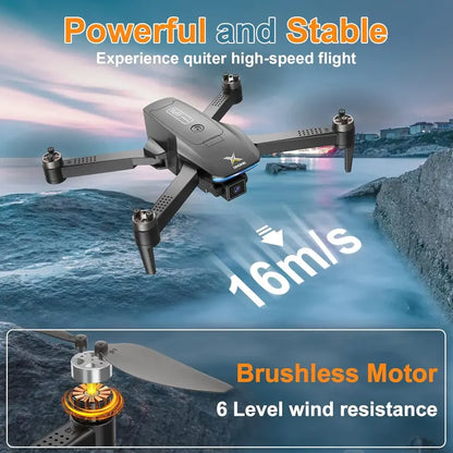Foldable 4K GPS Drone for Beginners  Brushless FPV Quadcopter with Auto Return, Follow Me, Headless Mode & 50-Minute Battery Life