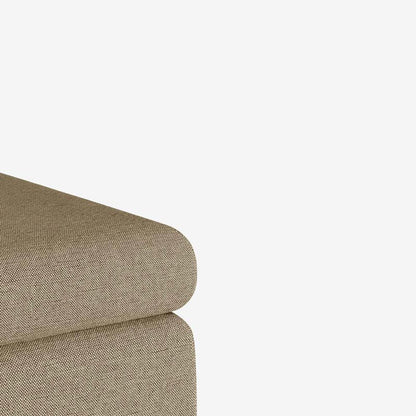 Banquette-coffre beige en bois, m tal et tissu