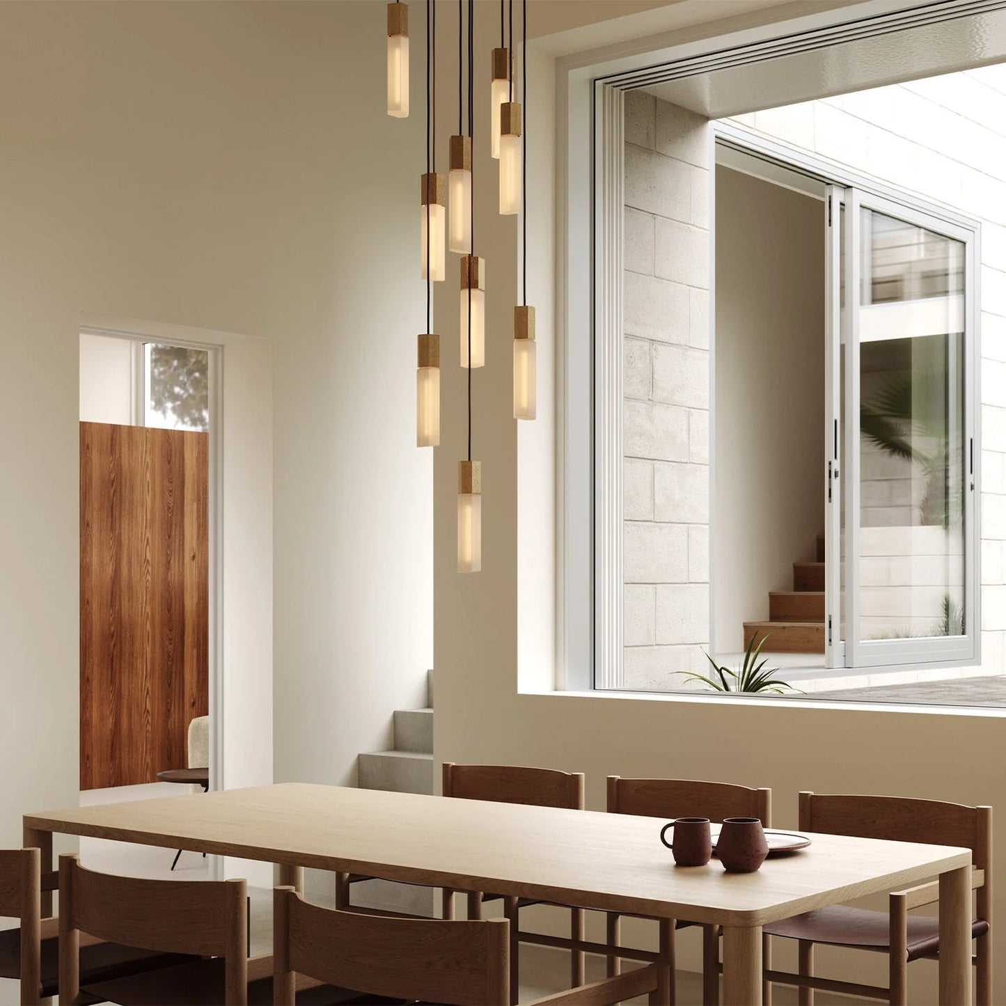 The Original Basalt Nine Pendant in Brass