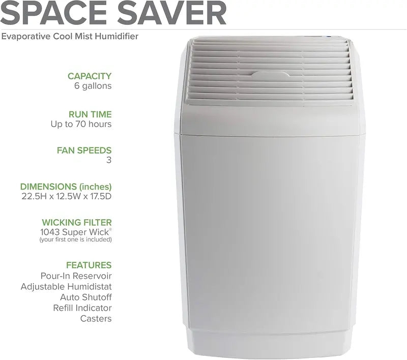 AIRCARE Space Saver Evaporative Humidifier  6-Gallon Commercial-Grade Whole-House Unit