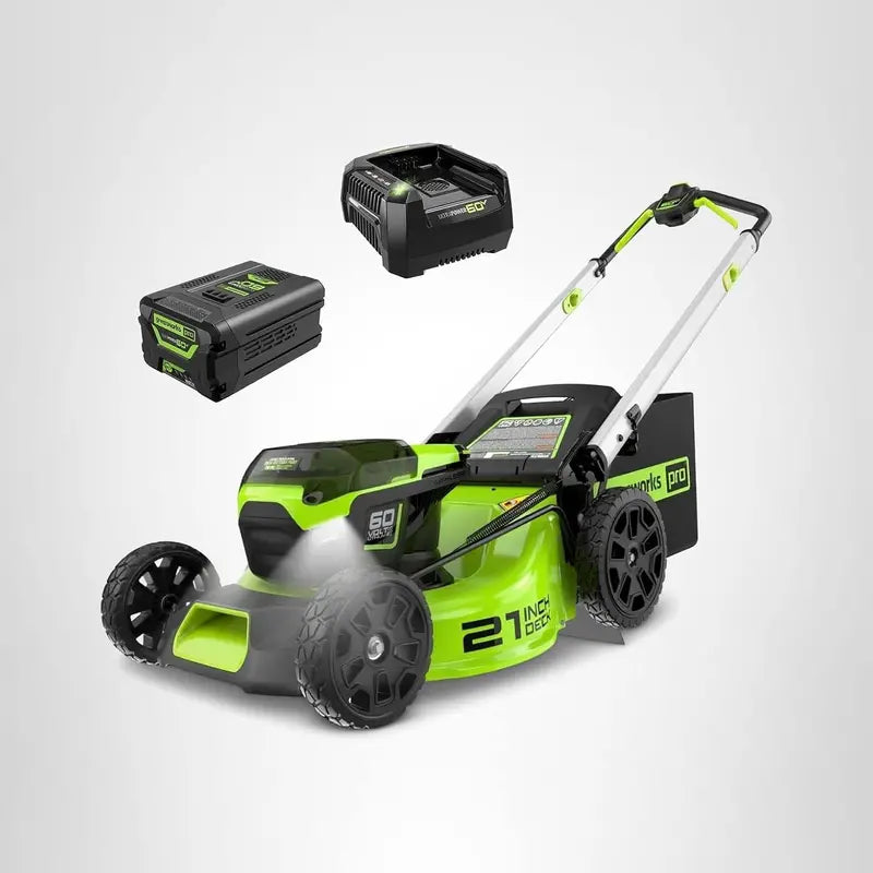 Greenworks 60V 17″ Brushless Cordless Push Lawn Mower  Mulch or Bag Mode, Includes 4.0Ah Battery