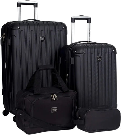 Coolife Lilac Hardside Luggage Set  4-Piece Expandable Spinner Suitcase Collection