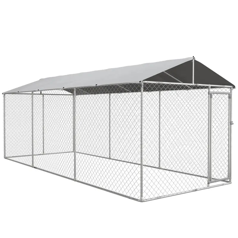 PawHut Heavy-Duty Waterproof Outdoor Dog Kennel  19.7 ft x 7.5 ft