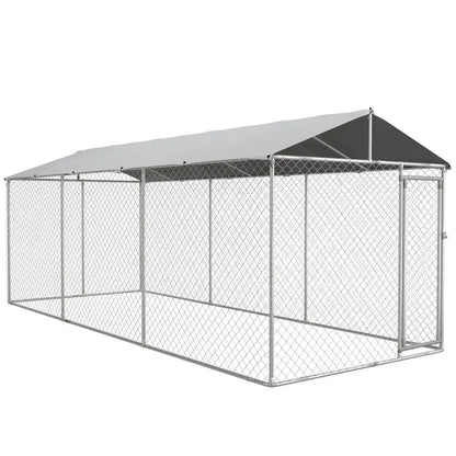 PawHut Heavy-Duty Waterproof Outdoor Dog Kennel  19.7 ft x 7.5 ft