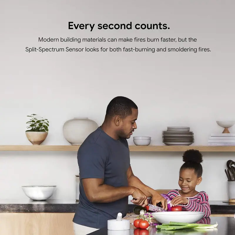 Nest Protect Battery-Powered Smoke and CO Alarm  Smart Detection, Voice Alerts, and Sleek White Design