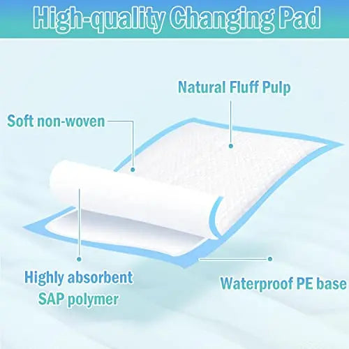 Rocinha 100 Pack Disposable Waterproof Changing Pads for Baby  Breathable Underpads, 17″x13″