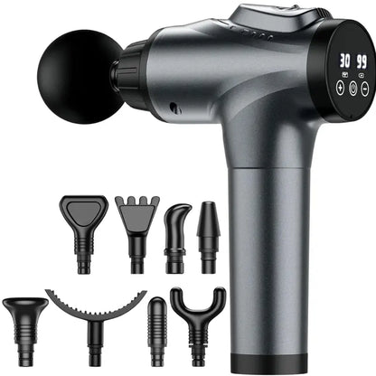 Cordless Massage Gun  30-Speed Deep Tissue Relief with 9 Attachments