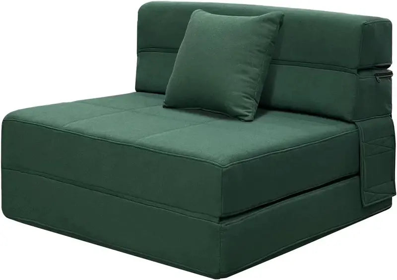 60-Inch Pull-Out Sofa Bed with Memory Foam Mattress, Two Pillows & Futon-Style Guest Bed Design